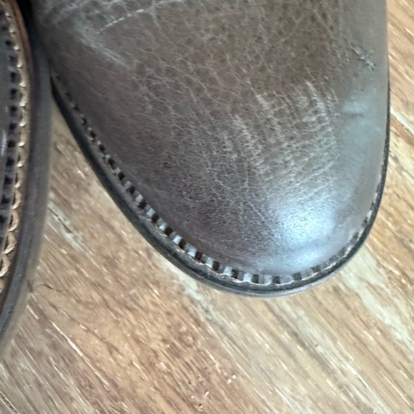 Franco Sarto Elin Gray Leather Ankle Boots Zip Pull Tab Size 9 - Picture 7 of 8